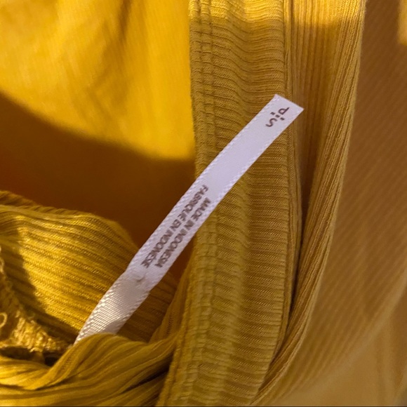 Free People mustard twist back rib knit top - Picture 4 of 5